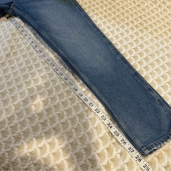 H&M Denim Jean Button Side Cotton Distressed Overalls - Picture 13 of 15